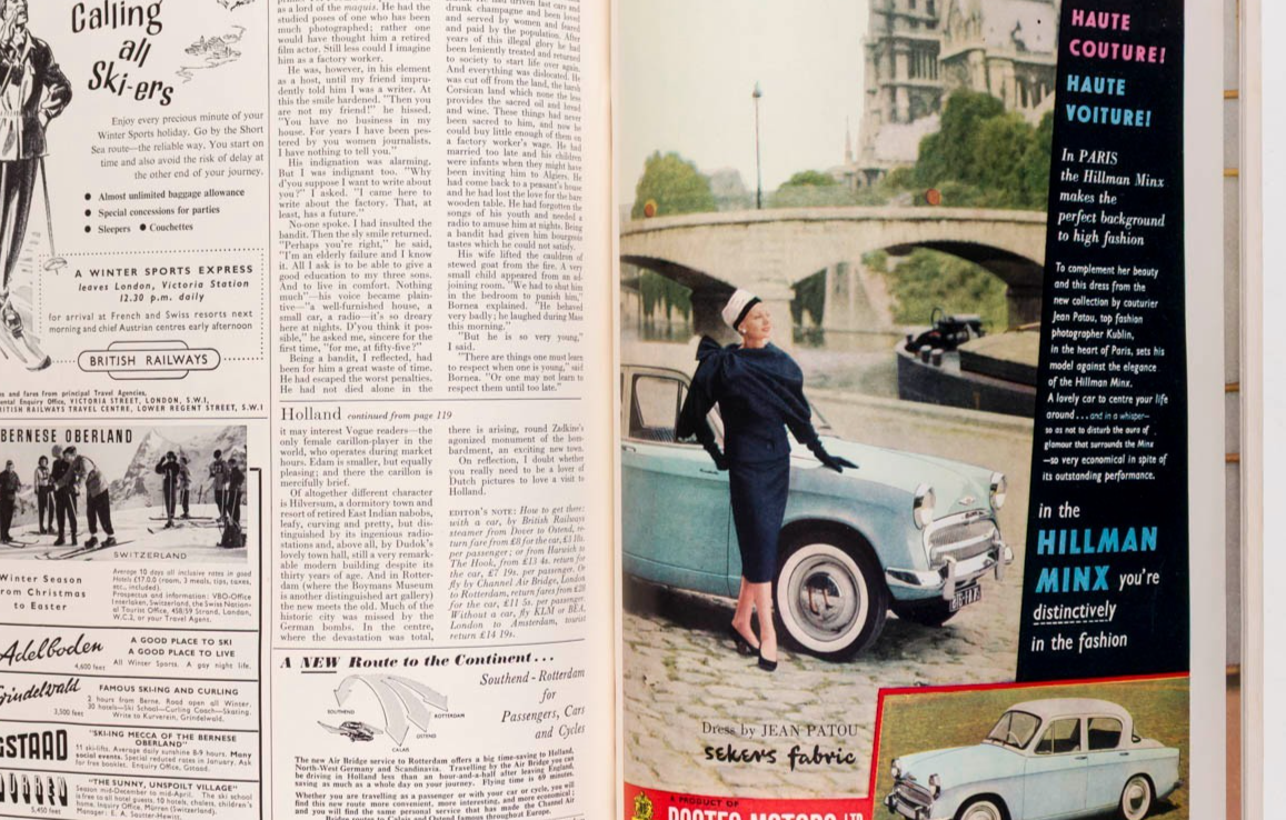ANNABEL BIRLEY Paris London WILLIAM KLEIN Parkinson VOGUE December 1956 vtg XMAS