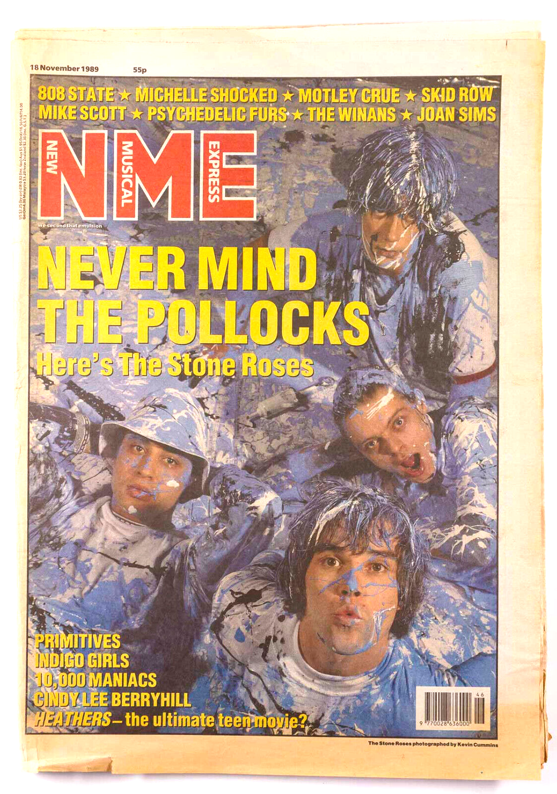 Stone Roses Magazine Cover THE STONE ROSES Paint NME November 1989 magazine KEVIN CUMMINS Fools G ...