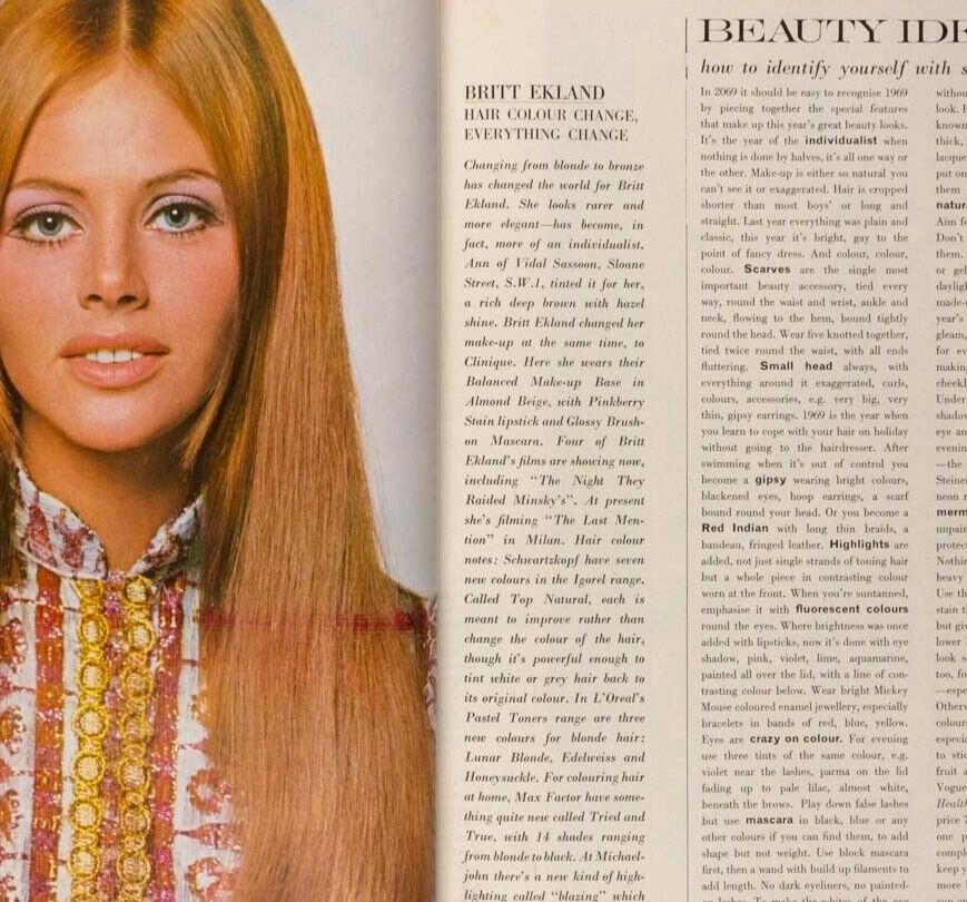 PATTIE BOYD Britt Ekland GEORGE BEST Jane Lumb MAUDIE JAMES Roy Dotrice UK VOGUE