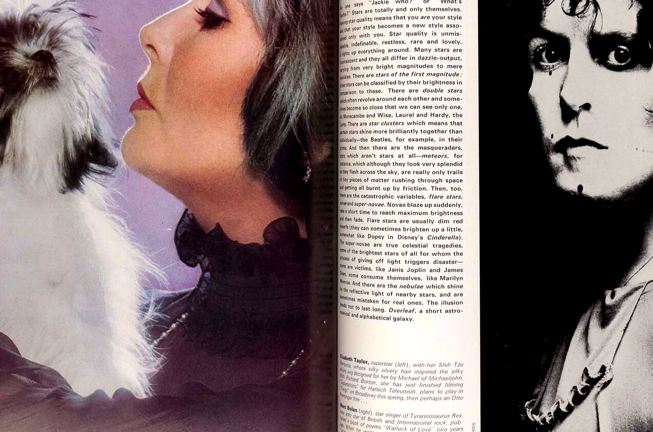 Ingrid Boulting MARC BOLAN Sellers MAGGIE SMITH  Vogue December 1972 Marsha Hunt