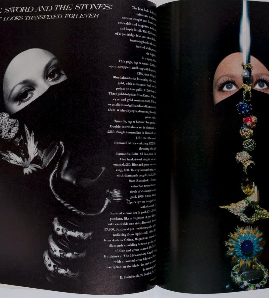 DONYALE LUNA Barbra Streisand MARISA BERENSON Cecil Beaton OSSIE CLARK vtg VOGUE