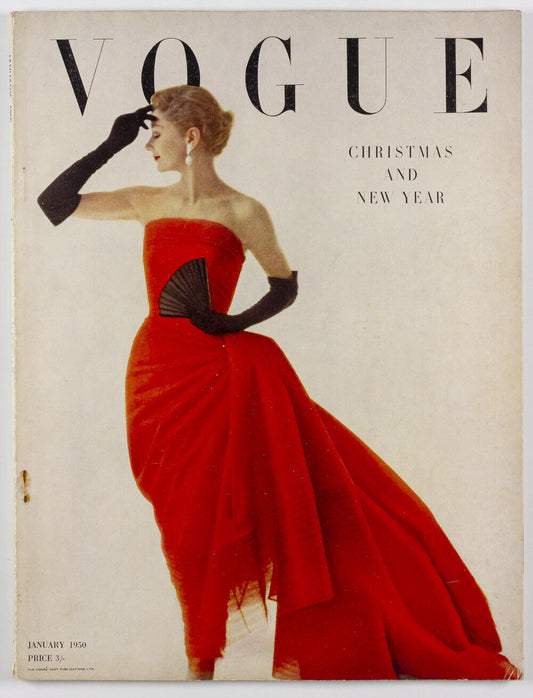 IRVING PENN Cecil Beaton SCHIAPARELLI Lady Birley PATTERNS vtg VOGUE 1950 Xmas