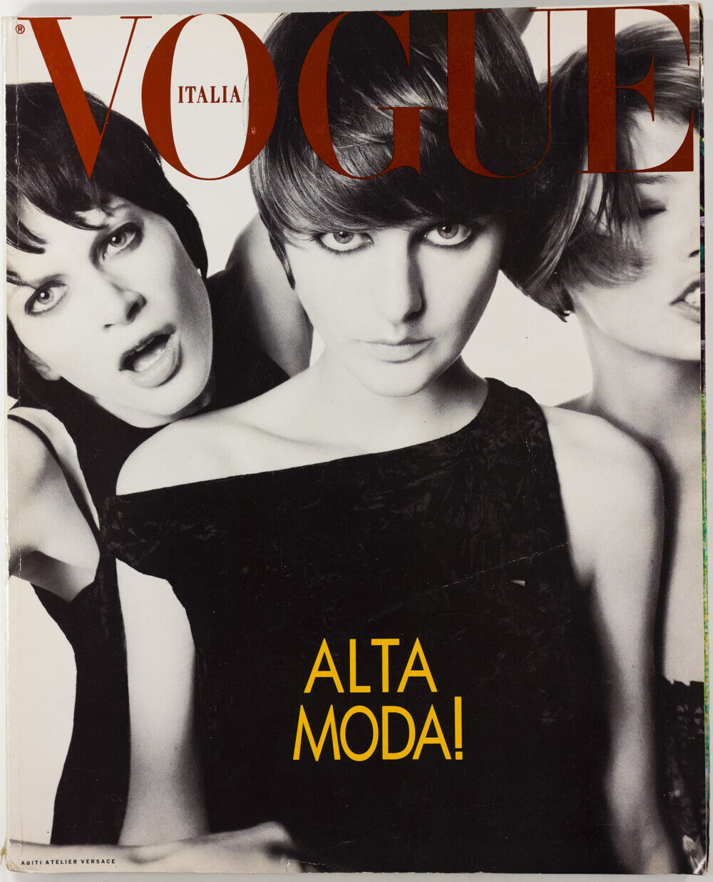 Stella Tennant's 1st magazine cover KRISTEN McMENAMY Vogue Italia 1993 Alta Moda