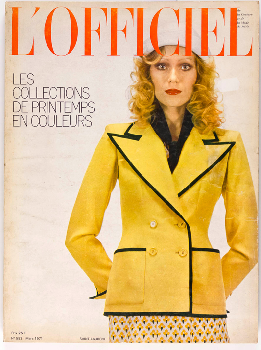 SPRING COLLECTIONS Saint Laurent RENE GRUAU L'Officiel magazine March 1971 DIOR