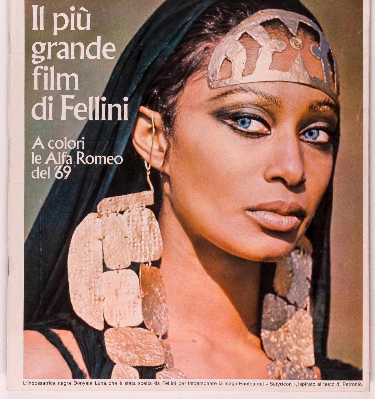 DONYALE LUNA for FELLINI rare Italian magazine EPOCA vtg 1960's Satyricon film