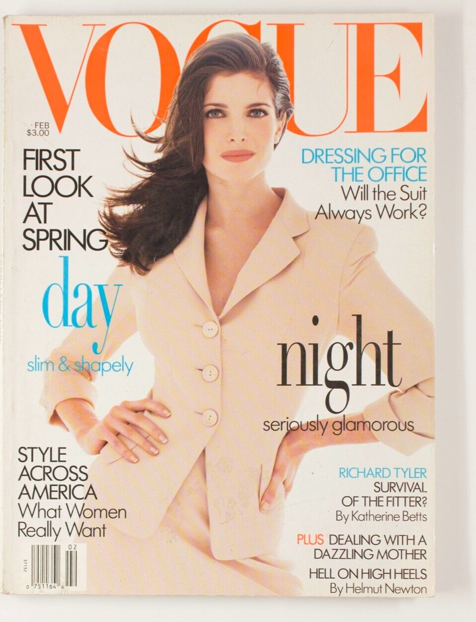 Stephanie Seymour HELMUT NEWTON Richard Tyler DAY & NIGHT dress OFFICE vtg VOGUE