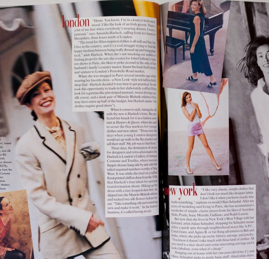 KRISTEN McMENAMY Kate Moss AMBER VALLETTA Vogue April 1995 Amanda Harlech PENN