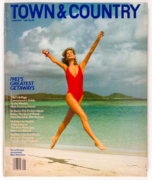 Swimwear TERRY FERRARIS St Barts BAHIA Town & Country magazine January 1983 Spa