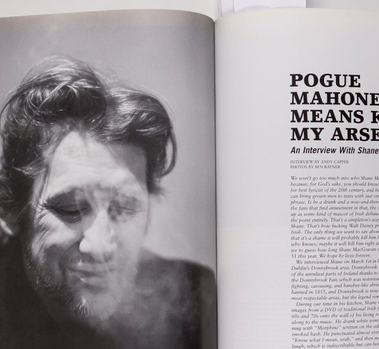 SHANE MacGOWAN Valerie Phillips RYAN McGINLEY Ewen Spencer SIOUX ~ Vice magazine