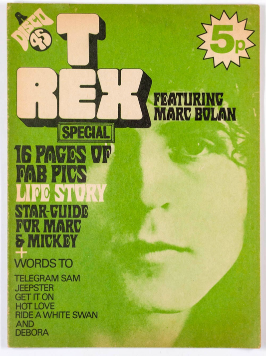 Marc Bolan T REX SPECIAL Mickey Finn DISCO 45 magazine 1972 Philip Castle poster