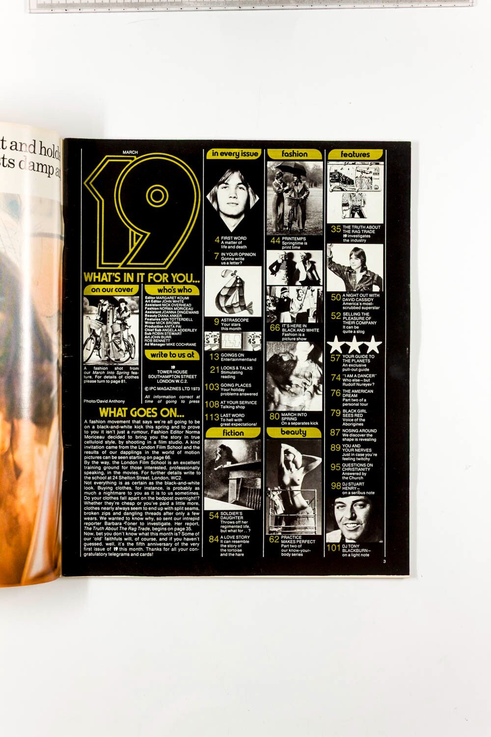 DAVID CASSIDY Stuart Henry LULU Rag Trade 19 MAGAZINE March 1973 Jeff Banks VTG