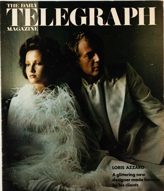 Loris Azzaro HELMUT NEWTON Prue Leith BRUSSELS EEC Colin Bell TELEGRAPH magazine