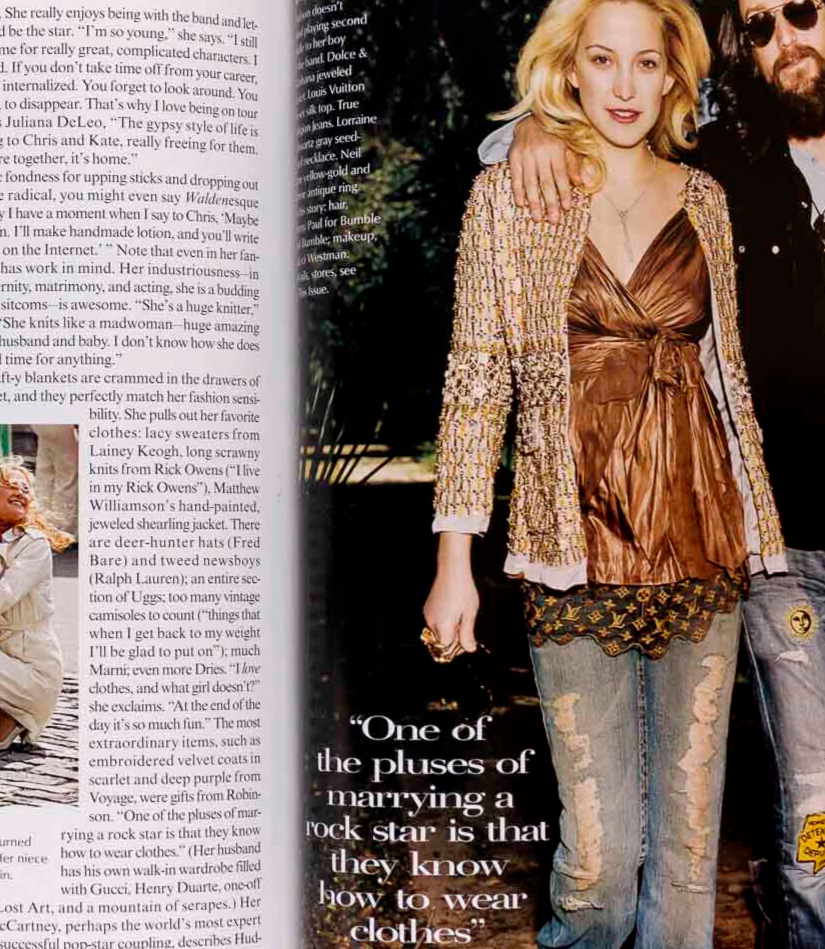 KATE HUDSON The Black Crowes LIYA KEBEDE Vogue magazine June 2004 Nathan Lane US