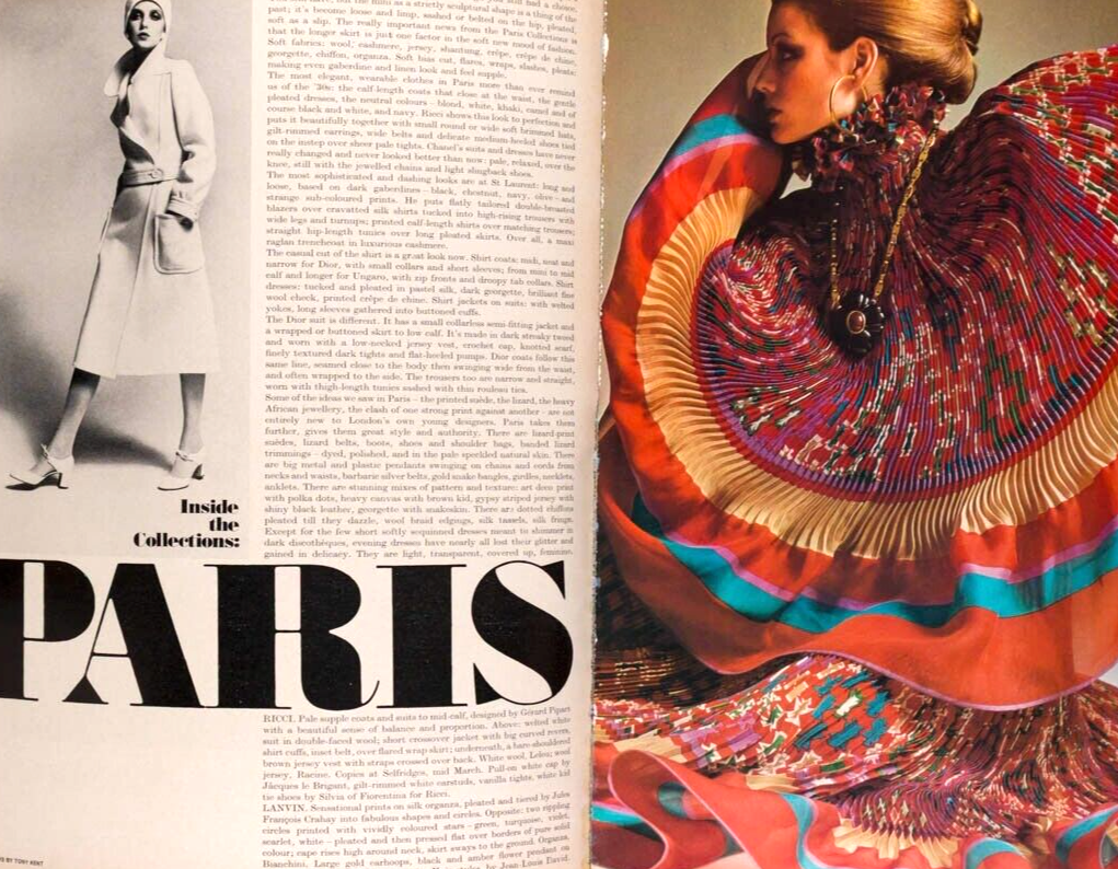 Anna Wintour's 1st magazine RICHARD NEVILLE Barzini UK HARPERS BAZAAR March 1970