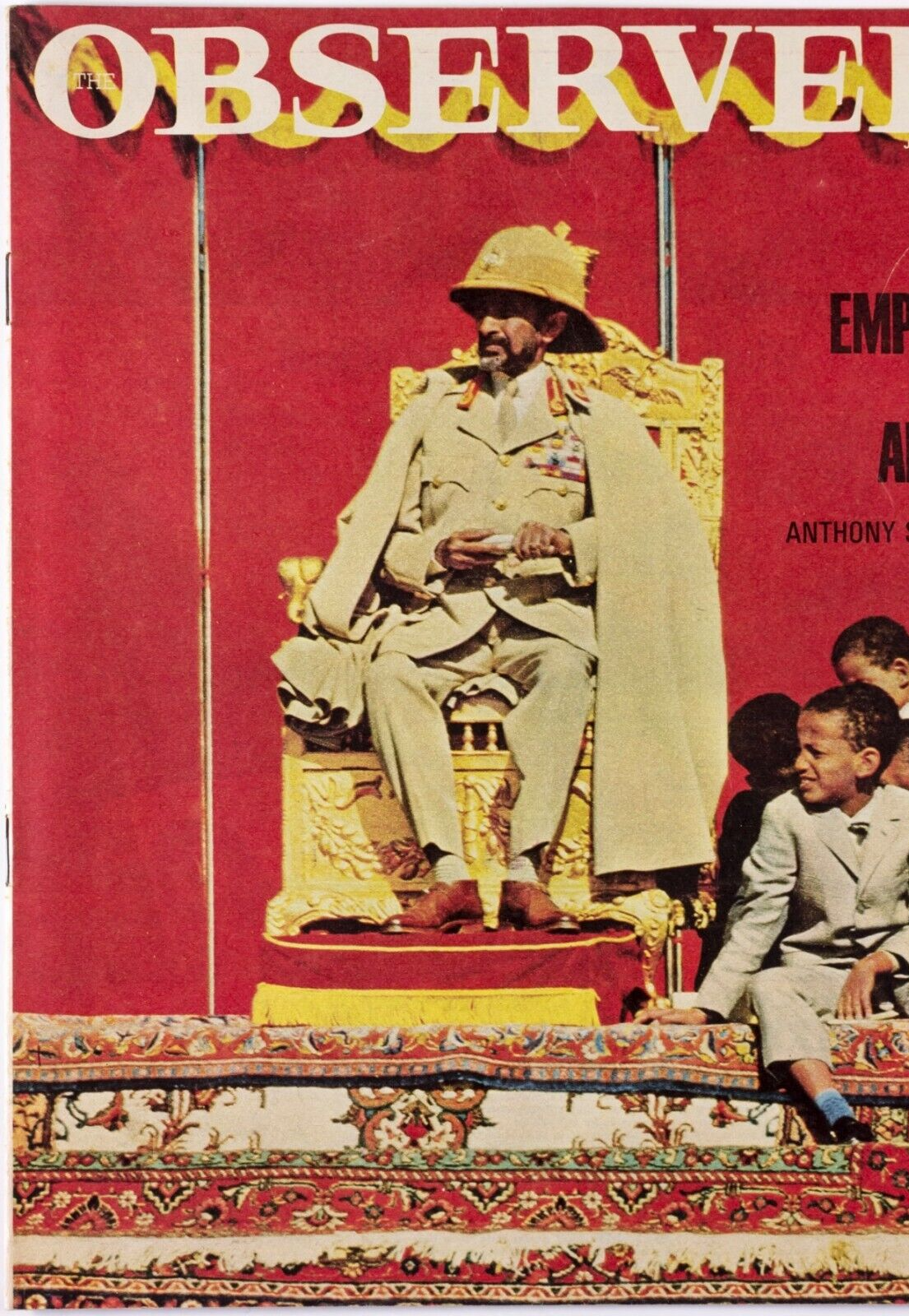 Haile Selassie EMPEROR OF AFRICA Ethiopia JANE BOWN Rex Cat UK Observer magazine