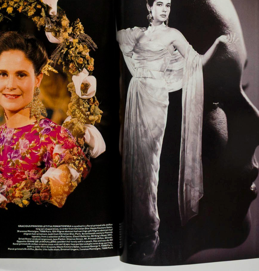 LUCIE DE LA FALAISE Julie Delpy ANGUS McBEAN Couture HARPER'S & QUEEN July 1989