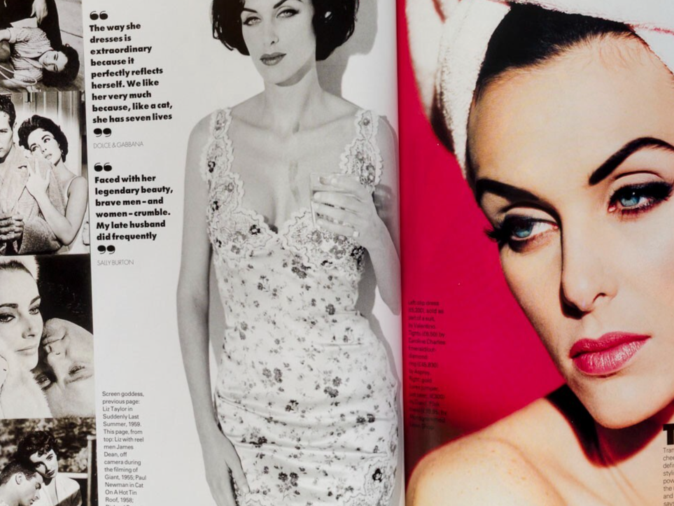 Stephanie Roberts ALAN RICKMAN Nadja Auermann ELLE MAGAZINE February 1992 Matesi