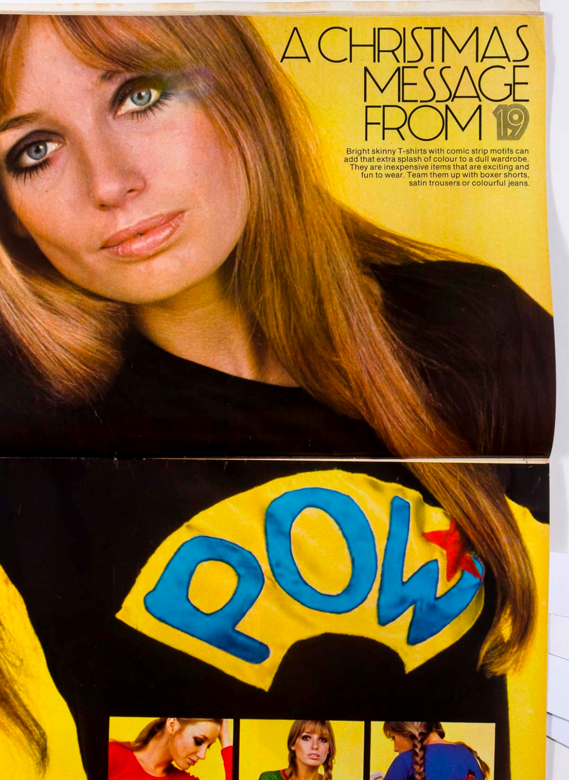 TWIGGY Ossie Clark MR FREEDOM Patchwork 19 MAGAZINE December 1969 Graphic TSHIRT