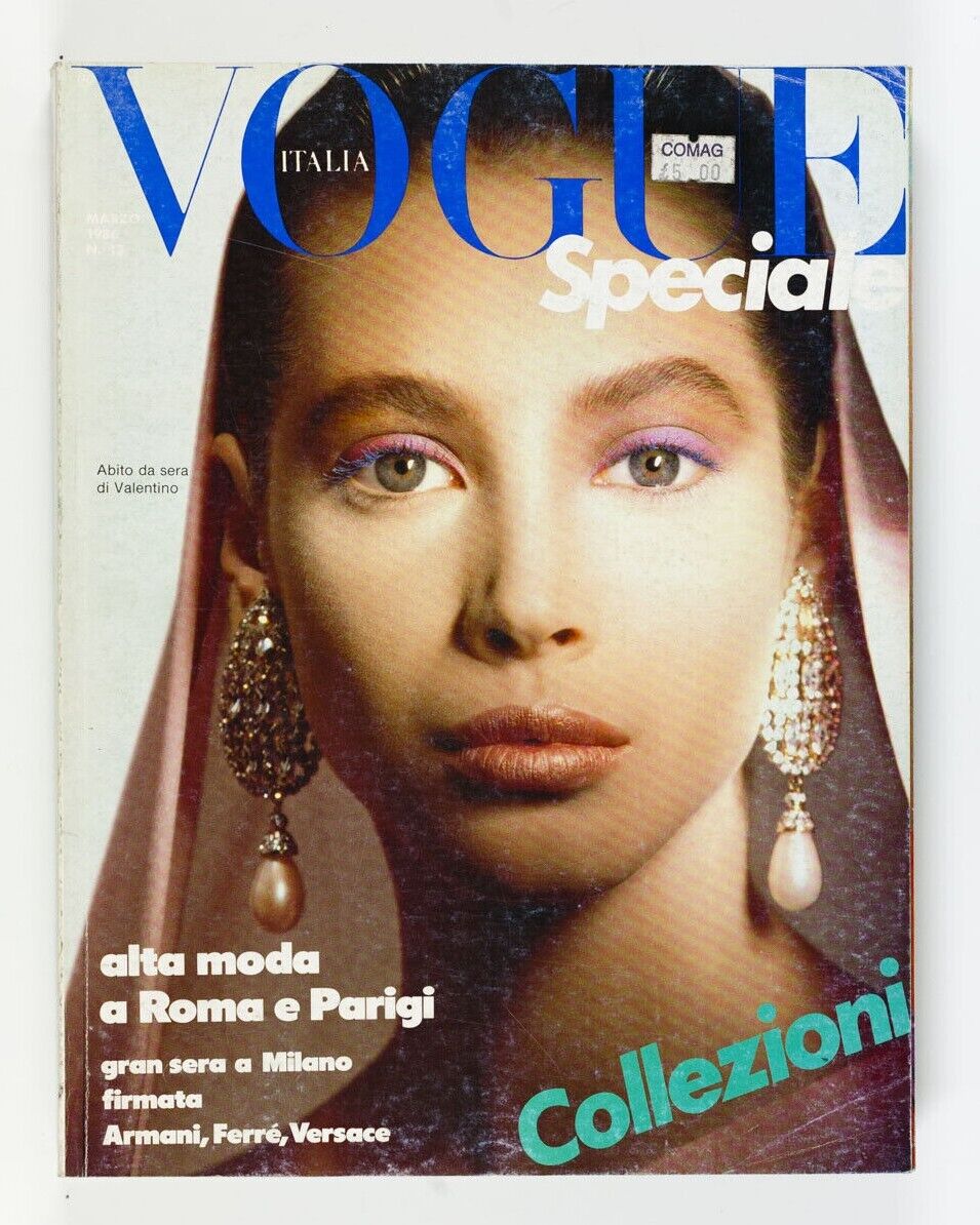 Christy Turlington's 1st VOGUE  vtg HIRO Couture VALENTINO Armani GIANNI VERSACE