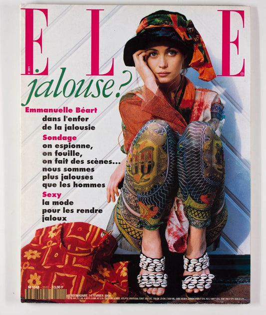 EMMANUELLE BEART Ralph Lauren ELLE MAGAZINE February 14 1994 Valentines day gift