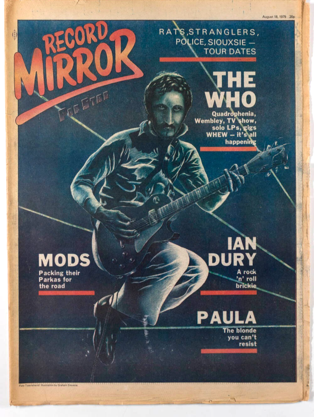 The Who AC/DC Paula Yates MODS Record Mirror magazine August 1979 Ian Dury SHAM