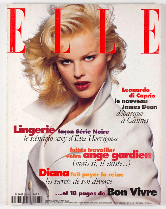 Eva Herzigova LEONARDO DICAPRIO Princess Diana ELLE magazine FRANCE 8 May 1995
