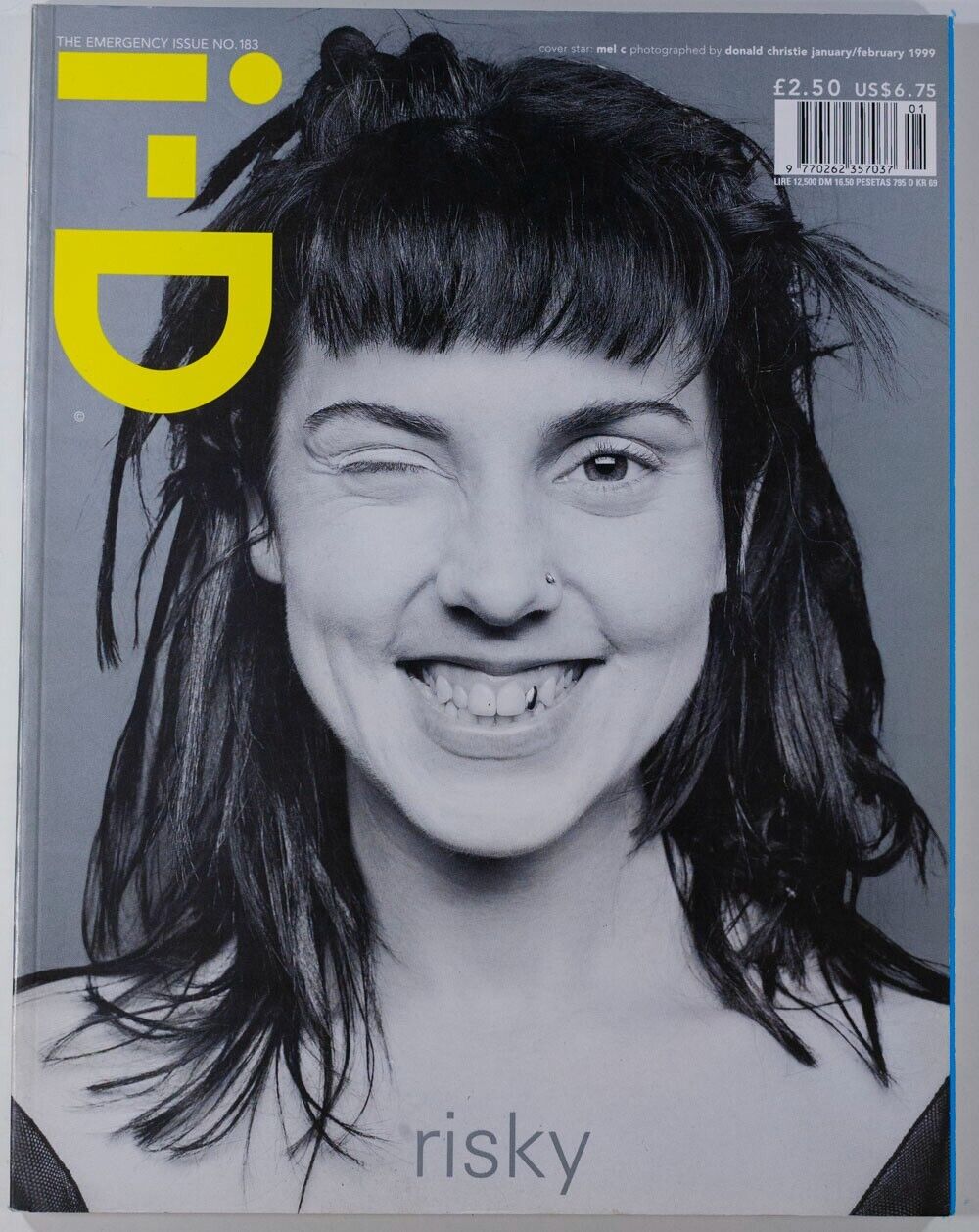 Melanie C SPICE GIRLS Donald Christie EMERGENCY Risky i-D MAGAZINE UK Jan 99 Mel