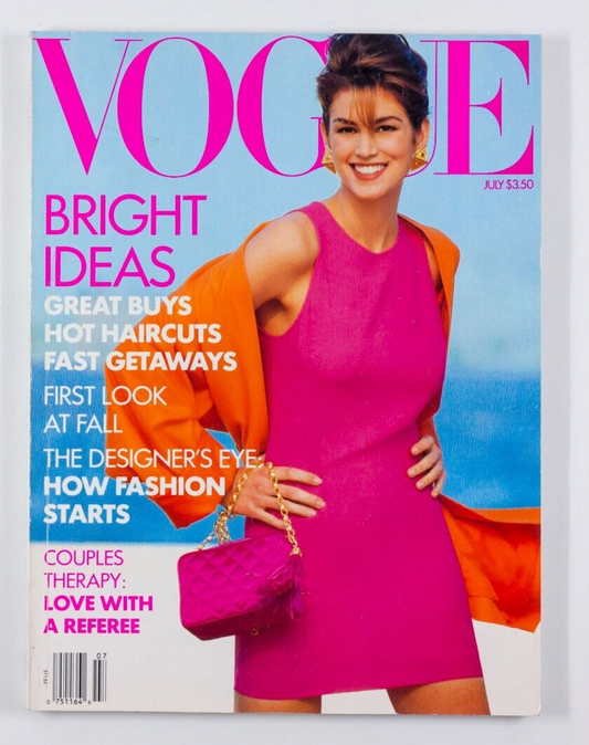 CINDY CRAWFORD Halston TATJANA PATITZ Roberta Chirko BRUCE WEBER Vogue July 1990