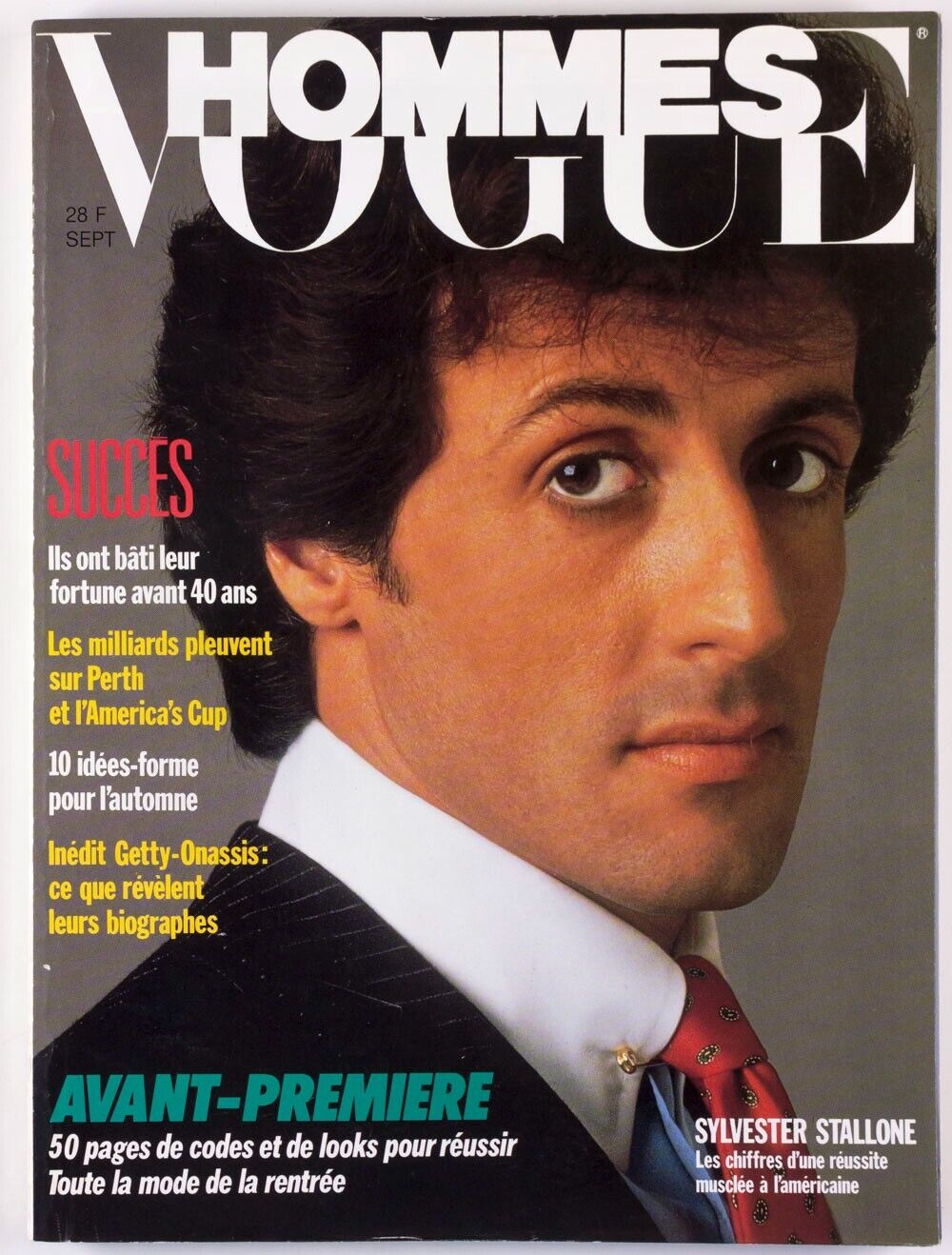 Sylvester Stallone AMERICA'S CUP PERTH Fall fashion GETTY Onassis ~ VOGUE HOMMES