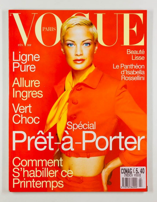 Carolyn Murphy GUINEVERE VAN SEENUS Isabella Rossellini PARIS VOGUE Feb 1996 vtg