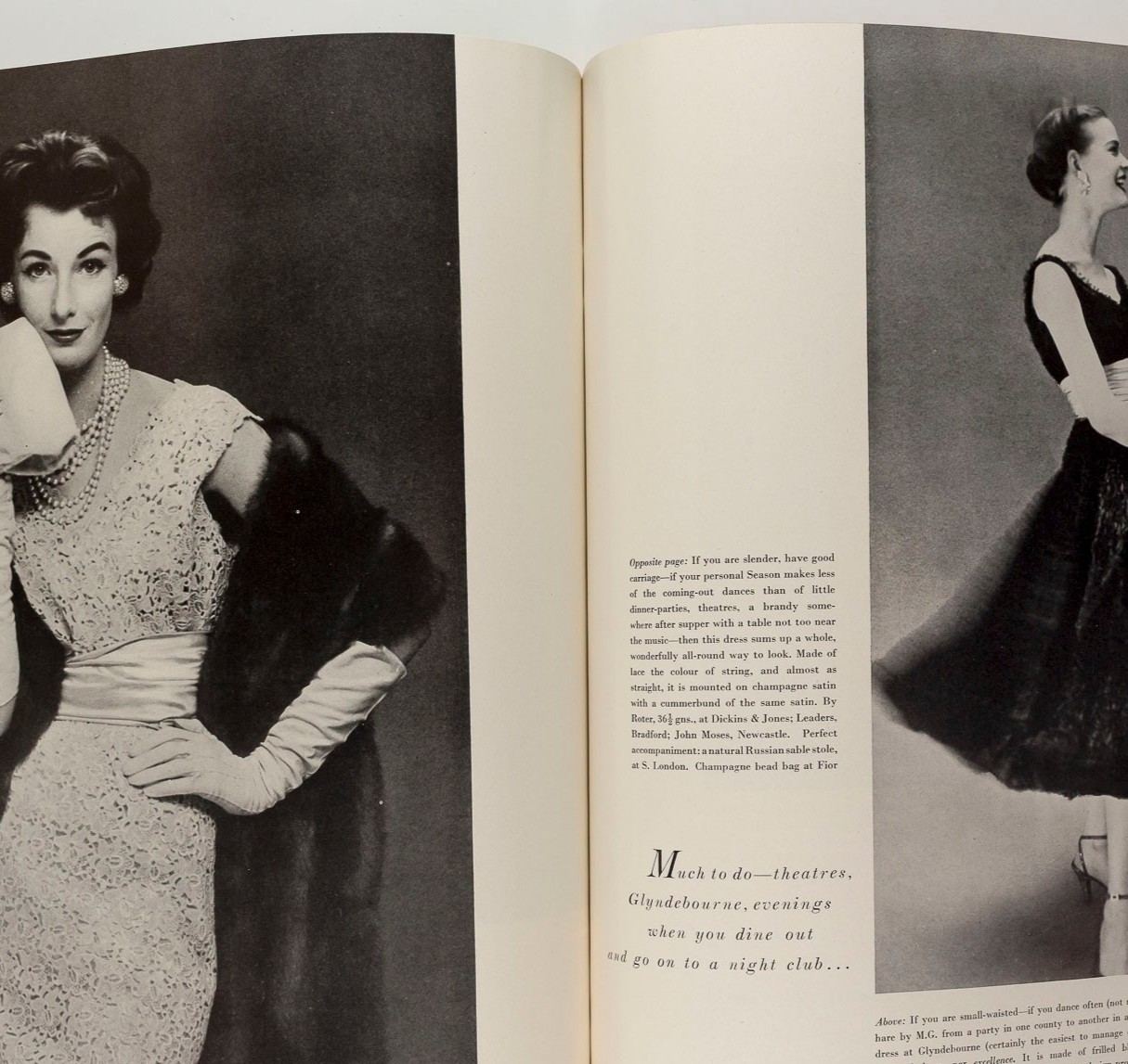 Nina de Voogt HEPWORTH Givenchy BALENCIAGA Rene Gruau BACALL Vogue April 1954 UK