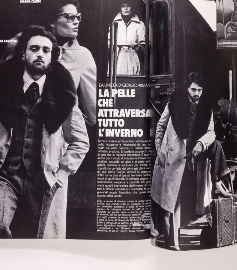 Giorgio Armani's 1st magazine L'UOMO VOGUE Dirk Bogarde LOU REED August 1974