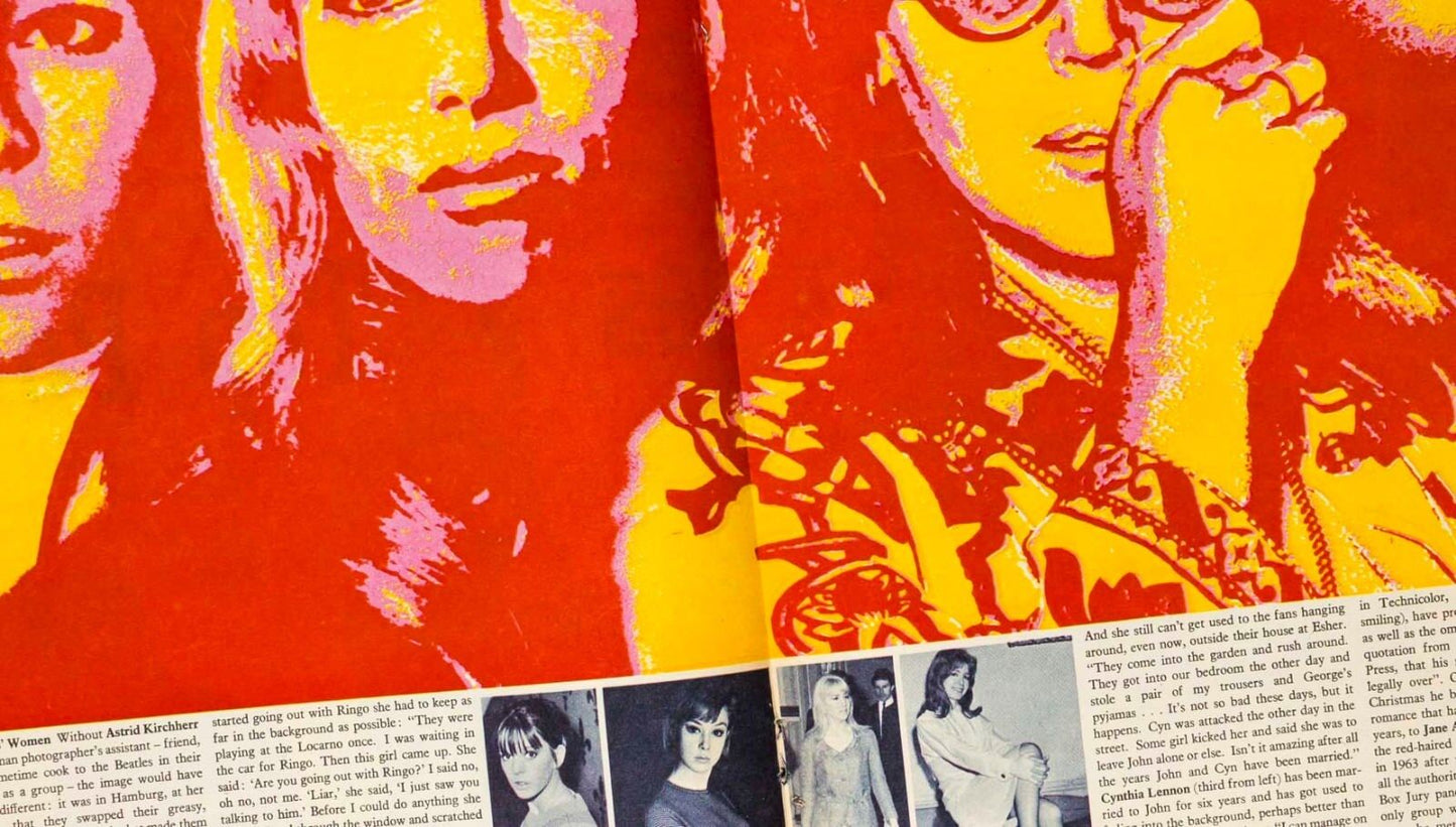 The Beatles STUART SUTCLIFFE Pattie Boyd ASTRID KIRCHHERR Rare 60's magazine