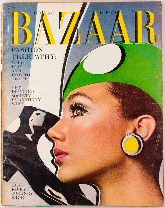 Marisa Berenson CHELSEA BOOTS Anthony West LOUIS FAURER ~ HARPER'S BAZAAR US vtg