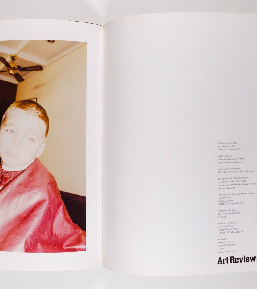 JUERGEN TELLER The throne robe haircut ART REVIEW magazine June 2010 # 42 Ltd Ed