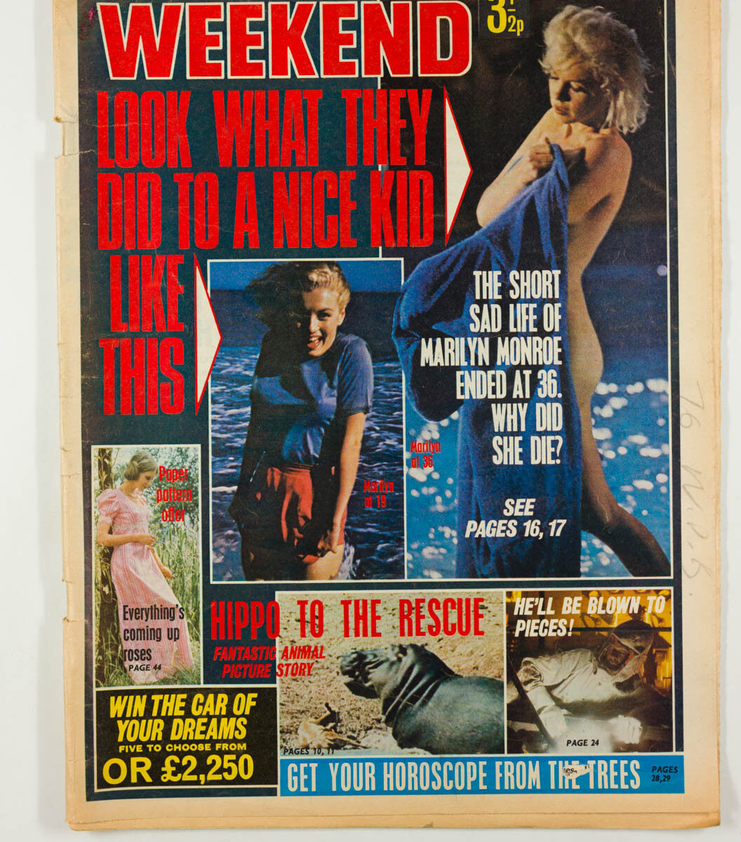 The Riddle Of MARILYN MONROE's Last Hours ~ RARE 1970's WEEKEND magazine UK vtg