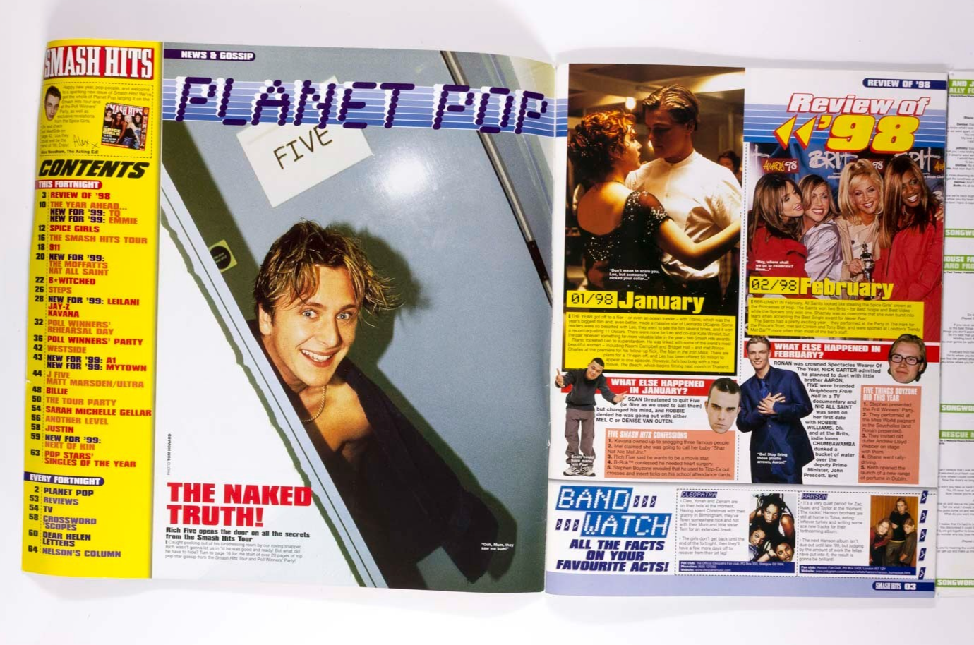 THE SPICE GIRLS All Saints STEPS Smash Hits UK December 1998 Graeme Squires FIVE