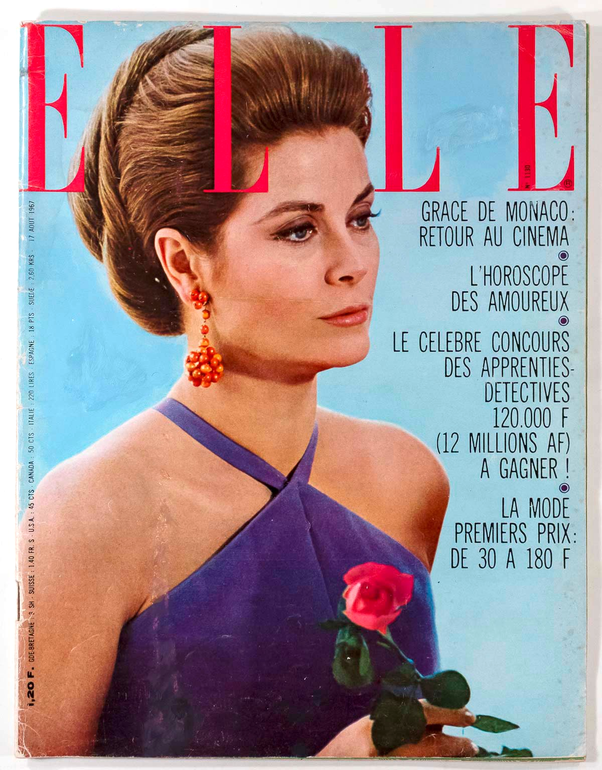 GRACE KELLY Brigitte Bardot TERENCE STAMP Elle August 17 1967 Jean-Luc Godard