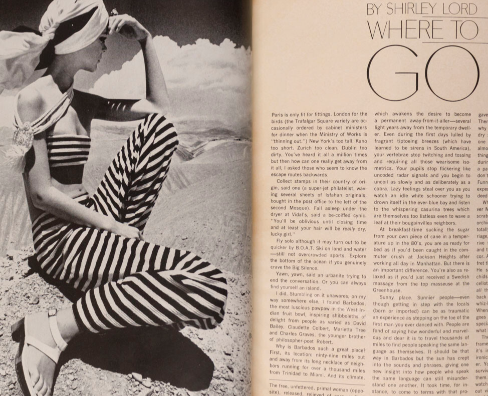 Heide Wiedeck EASTER ISLANDS Chile BILL BRANDT Harpers Bazaar May 1970 vtg INDIA
