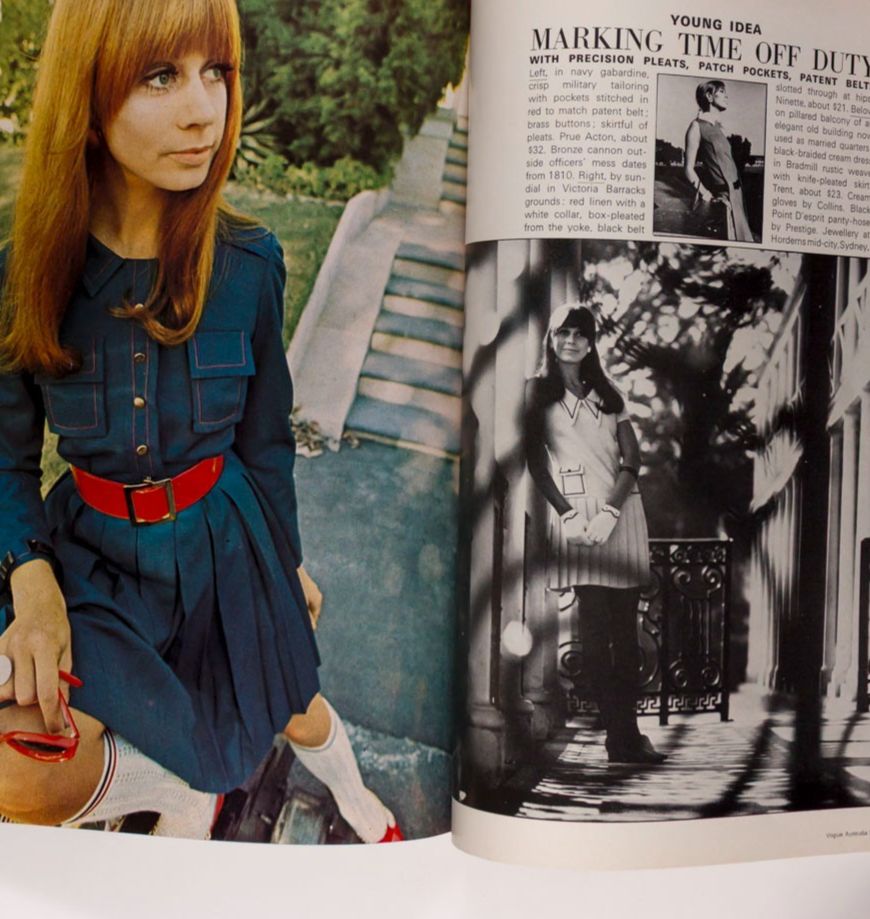 DANIELA BIANCHI Australia Woman BARRY HUMPHRIES Barracks VOGUE September 1968 Oz