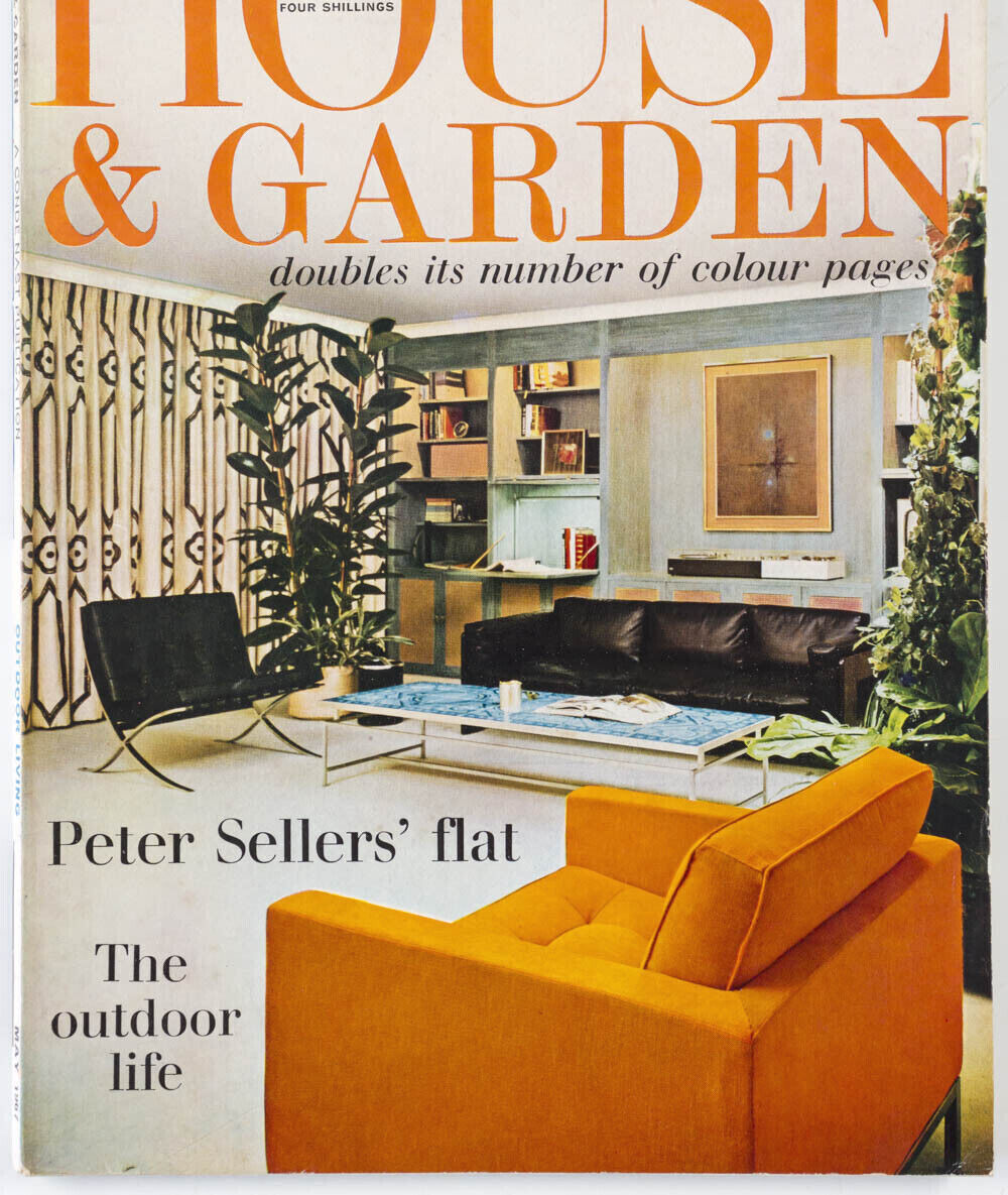 Peter Sellers Britt Ekland MILES ROHE Gloria Vanderbilt HOUSE & GARDEN magazine