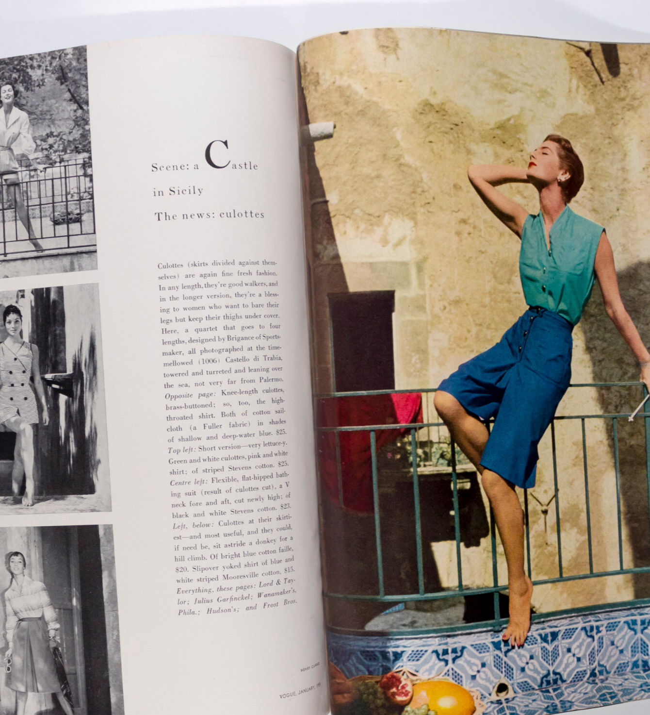 ANNE ST MARIE Blumenfeld COLE PORTER Dagmar SICILY Giacometti VOGUE January 1955