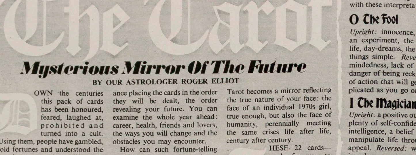 TAROT CARDS Peter Roche SKIWEAR Jon Finch HONEY magazine January 1973 vtg CANADA