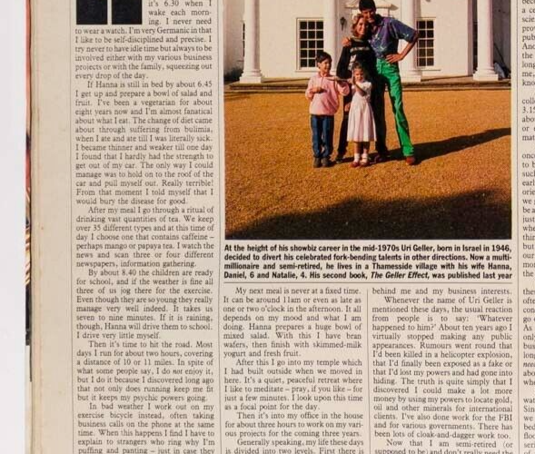 Sarah Brightman HARRISON FORD Helen Mirren URI GELLER Sunday Times magazine 1987