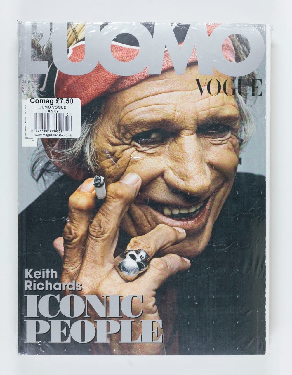 KEITH RICHARDS Hugh Hefner PAMELA ANDERSON L'uomo Vogue magazine SEALED Jan 2009