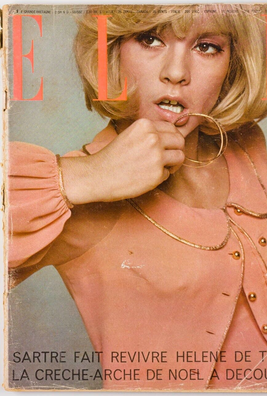 Sylvie Vartan RARE FRENCH ELLE magazine 1960s Parisian fashion VTG France PARIS