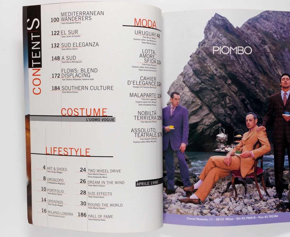 BILLY WHITE Uruguay BRUCE WEBER Roversi L'UOMO VOGUE April 1998 Malaparte PAVESI