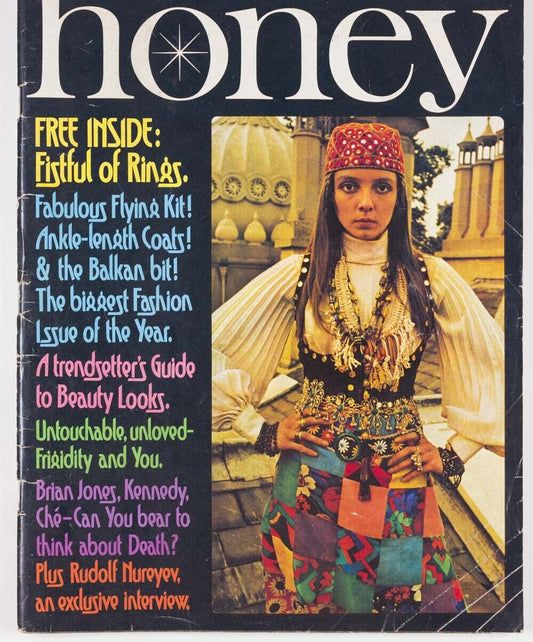 SARAH MOON Rudolf Nureyev OSSIE CLARK Maudie James BIBA Brighton  HONEY magazine