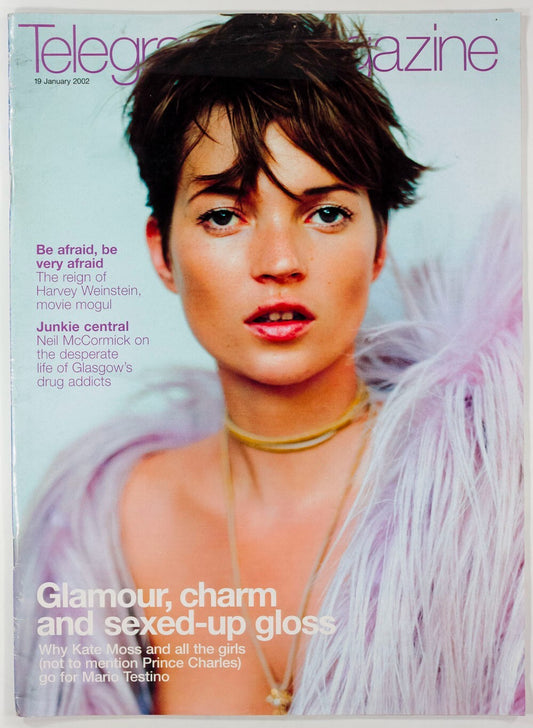 Kate Moss MARIO TESTINO Harvey Weinstein TELEGRAPH magazine January 2002 Glasgow