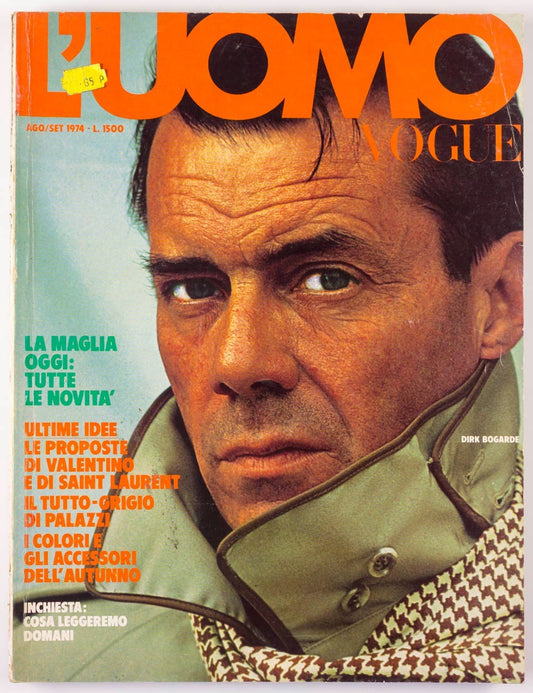 Giorgio Armani's 1st magazine L'UOMO VOGUE Dirk Bogarde LOU REED August 1974